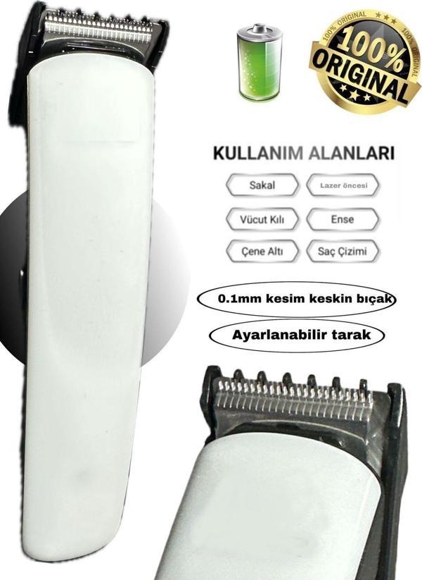 Şarjlı Lazer Öncesi Vücut Tüy Kısaltma Sakal Ense Çizim Tıraş Makinesi 1014 - Image 1