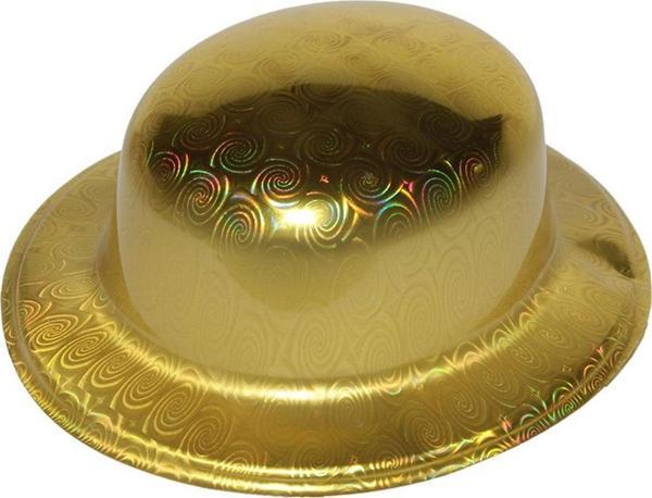 Altın Renk Hologramlı Plastik Yuvarlak Melon 27x24 cm - Image 1