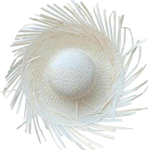 Tropikal Parti Beyaz Hasır Hawaii Şapkası 13x36 cm - Image 1