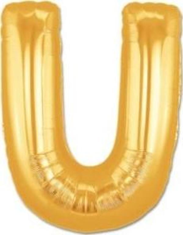 U Harf Folyo Balon Altın Renk  40 inç - Image 1