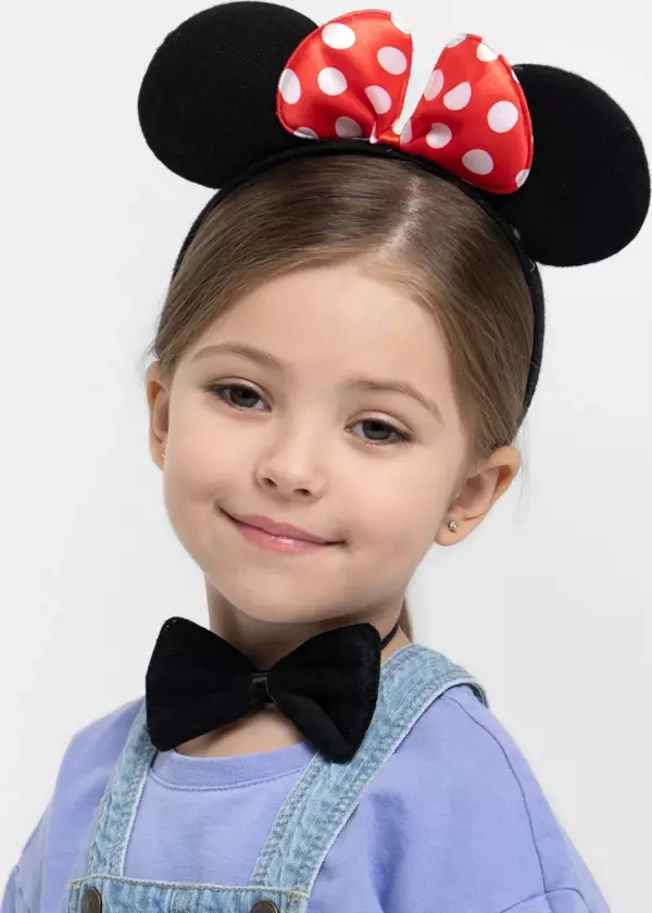 Minnie Mouse Kostüm Seti Taç Kuyruk Papyon Gösteri Seti - Image 1
