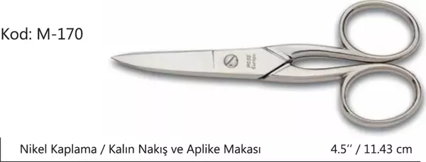 Rose Europe Kalın Nakış Makası Süper Kalite No:4.5 11,43 CM - Image 1