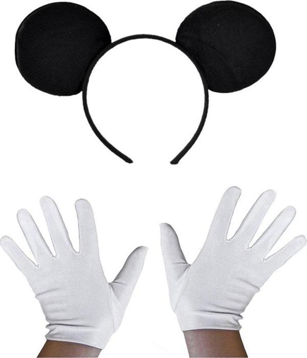 Siyah Mickey Mouse Tacı ve Beyaz Eldiven Seti - Image 1