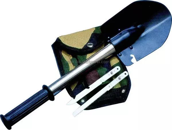KPX14 4 lü Kamp Seti - Bıçak, Testere, Kürek, Balta - Kılıflı - Image 1