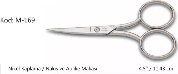 Rose Europe Az Kalın Nakış Makası Süper Kalite No:4,5 11,43 CM - Image 1