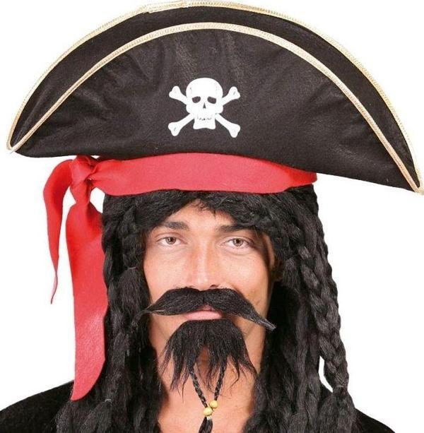 Karayip Korsanları Kaptan Jack Kadife Korsan Şapkası Yetişkin - Image 1