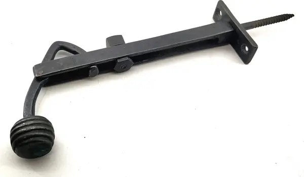 Antika Tarz Dekoratif Pirinç Ayarlı Panjur Stoperi - 150x55 mm, Oksit - Image 1