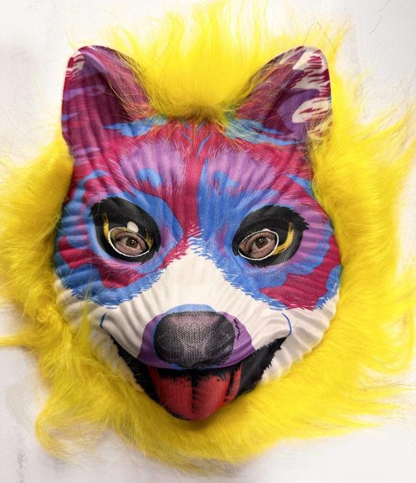 Sarı Saçlı Sevimli Köpek Maskesi Mega Peluş 35 No - Image 1