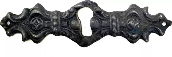 Antika Tarz Dekoratif Pirinç Anahtar Ağızlığı -  28x104mm, Oksit - Image 1