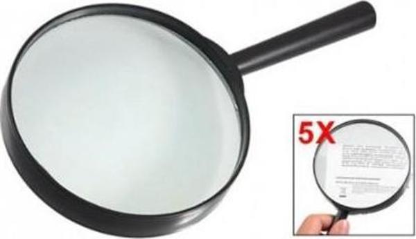 Plastik Siyah Yuvarlak Kolu 100mm Dia Büyüteç 5x Büyüteç - Image 1