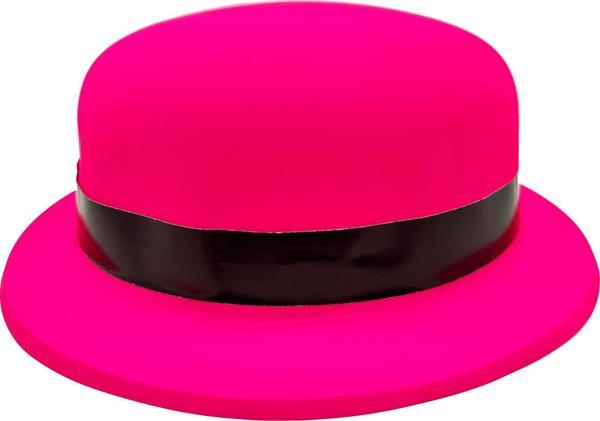 Neon Partisi Pembe Renk Melon Plastik Parti Şapkası - Image 1