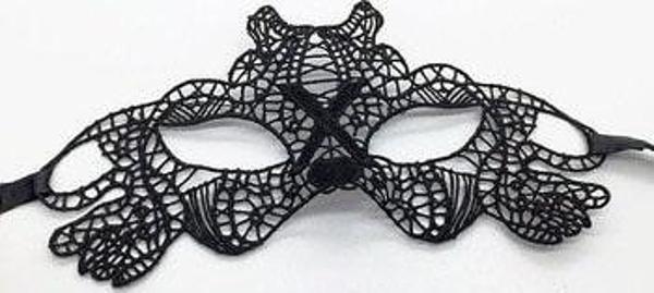 Siyah Renk Dantel Kesim Dantel İşlemeli Balo Parti Maskesi 11 No - Image 1
