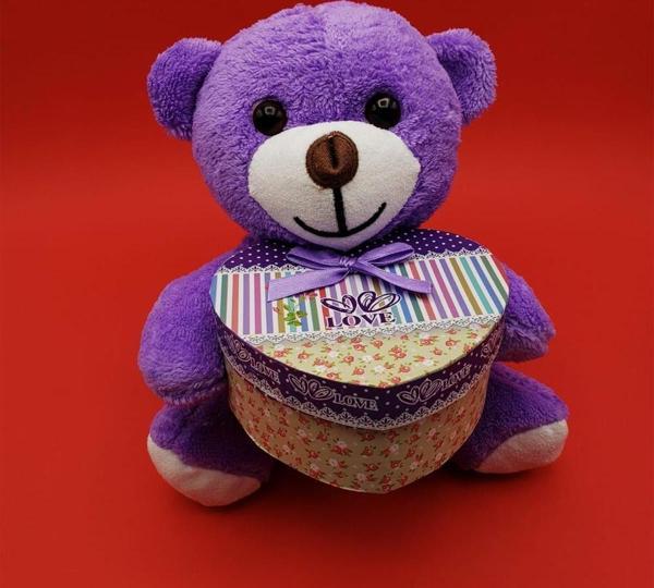 Sevimli Kalp Kutulu Peluş Ayıcık - Image 1