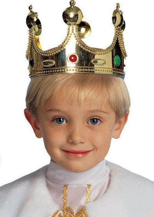 Plastik Kral Tacı Altın Renk Çocuk Boy - Image 1