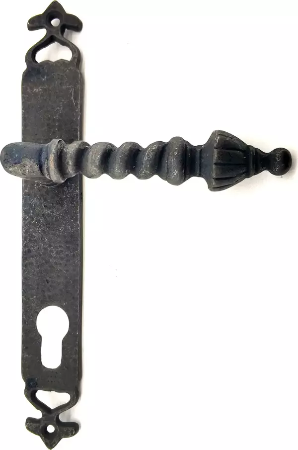 Antika Tarz Dekoratif Pirinç Burma Oda Kapı Kolu - 247x35 mm, Oksit - Image 1