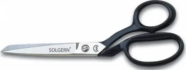 Solgern 232-9 Tekstil / Yatık Regula Makası No: 9 inç / 22,86 cm - Nikel Kaplama, Siyah Saplı - Image 1