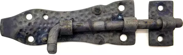 Antika Tarz Dekoratif Pirinç Dövme Kapı Sürgüsü - 7,5cm, Oksit - Image 1