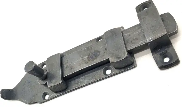 Antika Tarz Dekoratif Pirinç Yassı Kapı Sürgüsü - 35x145 mm, Oksit - Image 1