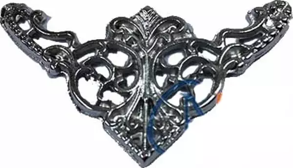 Dekoratif Köşe Süsü, Köşelik - Küçük, 19x34mm, Nikel, 1 Adet - Image 1