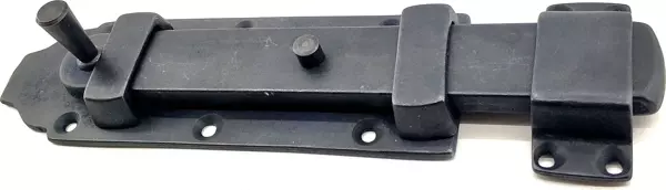 Antika Tarz Dekoratif Pirinç Yassı Kapı Sürgüsü - 55x215 mm, Oksit - Image 1