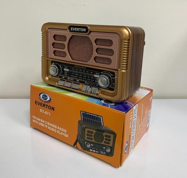 Usb Bt Radyo Nostajık Solar Paneli Müzik Çalar Rt-671 - Image 1