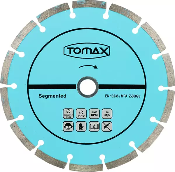 Tomax Segmentli Elmas Beton Kesici Disk - 115x2,0x22 - Image 1
