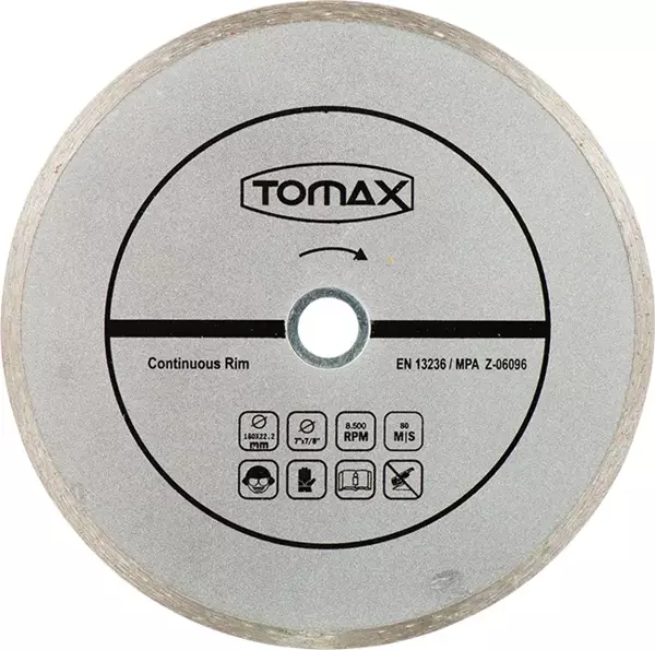 Tomax Sürekli Elmas Fayans Kesici Disk - 230x2,4x22 - Image 1