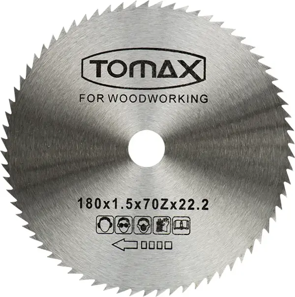Tomax Ağaç Daire Testeresi (Elmassız) 180x1,5 Diş 70z - Image 1