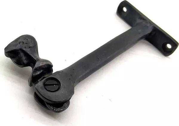 Antika Tarz Dekoratif Pirinç Kafalı Panjur Stoperi - 105x55 mm, Oksit - Image 1