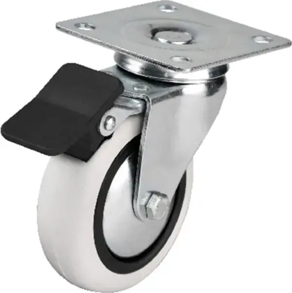 Hts 353 - 75x25 mm PVC Makaralı Tablalı Frenli Teker 4 Adet - Image 1