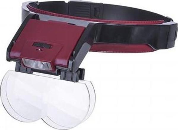 Lens Takmalı 4 Lens Led Lambalı Şapka Tip Büyüteç - Image 1