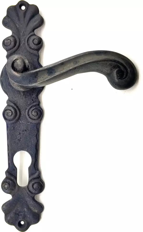 Antika Tarz Dekoratif Pirinç Okyanus Yale Kapı Kolu - 230x46 mm, Oksit - Image 1