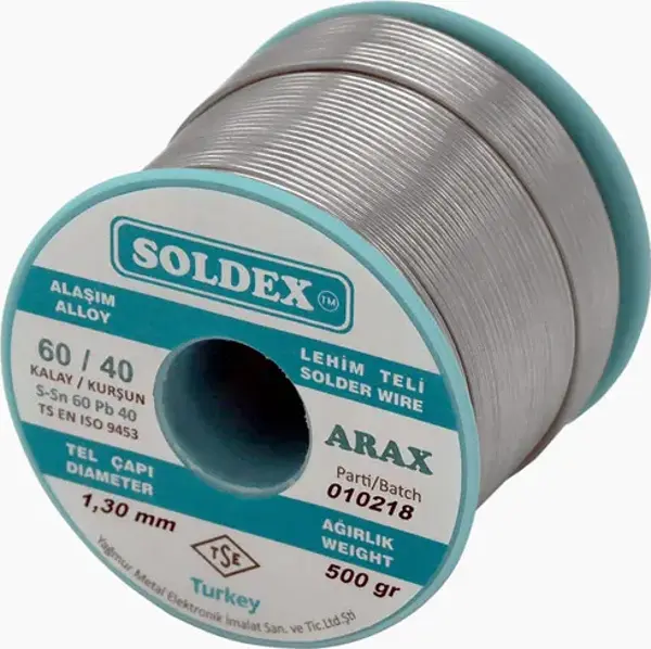 Soldex Arax 60-40 Lehim Teli 500 Gr 1.6 mm - Sn:60 / Pb:40 - Image 1