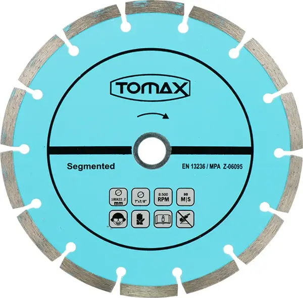 Tomax Segmentli Elmas Beton Kesici Disk - 230x2,4x22 - Image 1