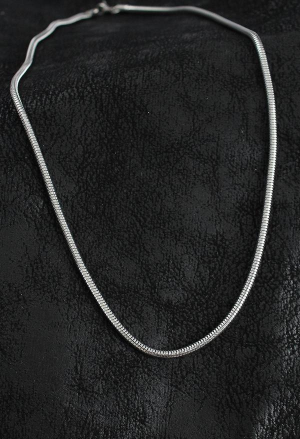 Oval İtalyan Zincir Model Gümüş Renk Erkek Kolye - EBJ250705W36406 - Image 1