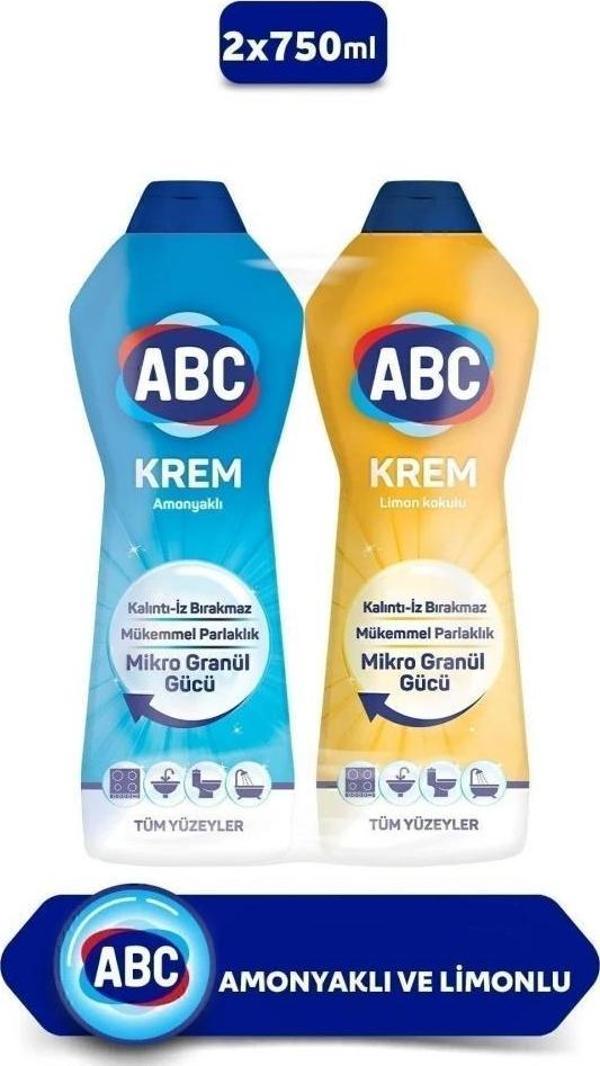 ABC Sıvı Krem Limon 750 ml Amonyak 750 ml 2 Adet - Image 1