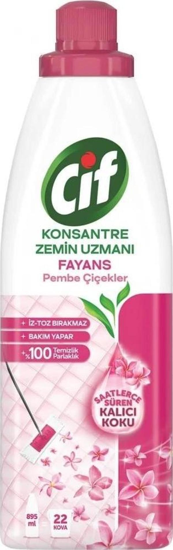 Cif Pembe Çiçekler Konsantre Zemin Uzmanı Fayans Temizleyicisi 22 Kova 895 mL - Image 1