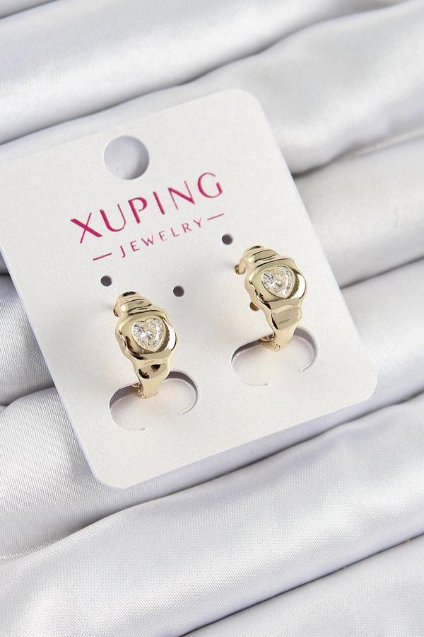 Xuping Zirkon Taşlı Kalp Model Gold Renk Kadın Küpe - EBJ250705W36314 - Image 1