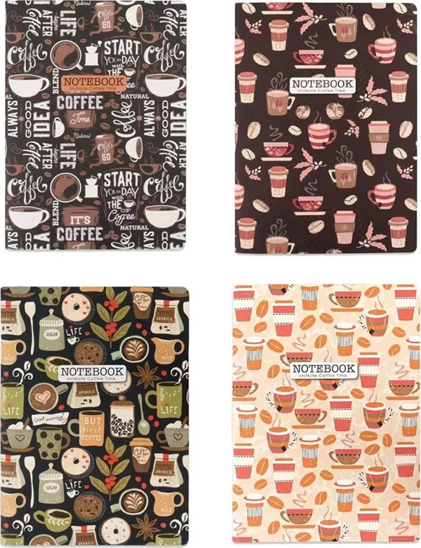 Keskin Uninote Dikişli Defter 18,5x26cm 58yp Noktalı Coffee Time 381873-99 - Image 1