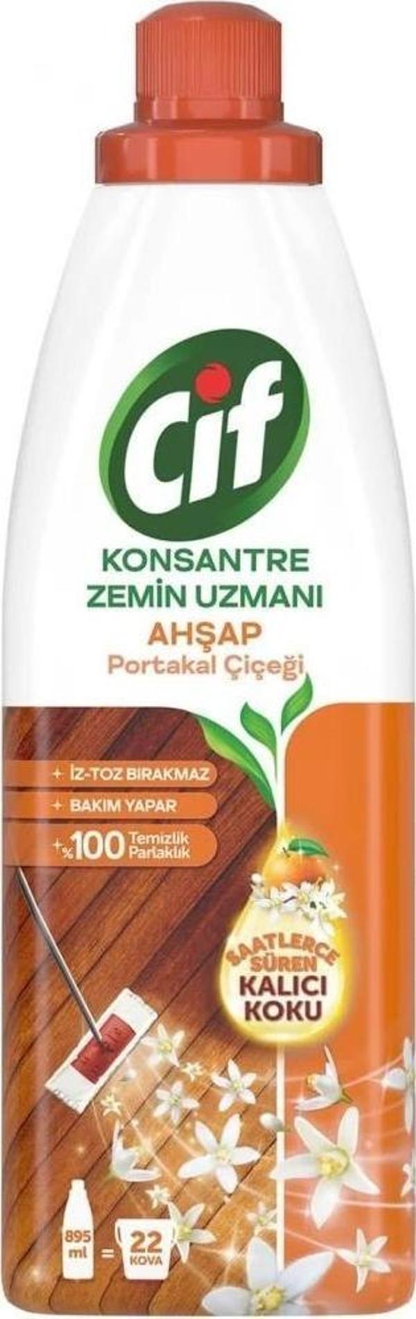 Cif Konsantre Zemin Uzmanı Ahşap ve Laminant Parke için Yüzey Temizleyici Portakal Çiçeği 895ml - Image 1