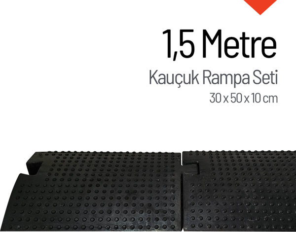 Kauçuk Rampa, Otopark Rampası, Kaldırım Rampası 30 x 50 x 10 cm 1,5 Metre - Image 1