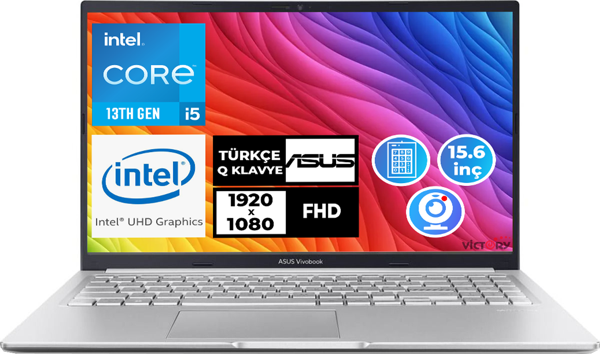 Asus Vivobook i5-13420H 16GB 512GB SSD 15.6" FHD Freedos Taşınabilir Bilgisayar X1502VA-NJ869 001 - Image 1