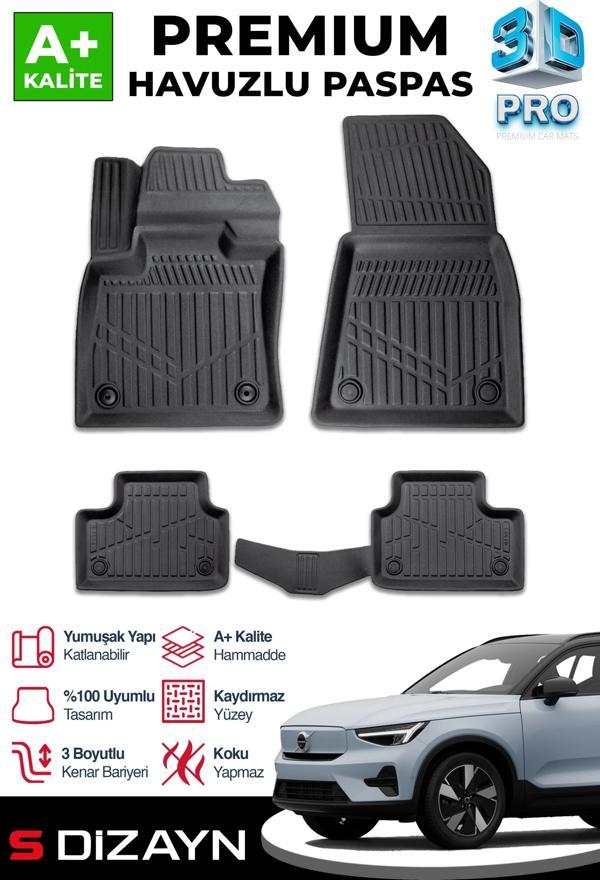 S-Dizayn Volvo EX40 3D Pro Havuzlu Paspas 2024 Üzeri A+ Kalite - Image 1
