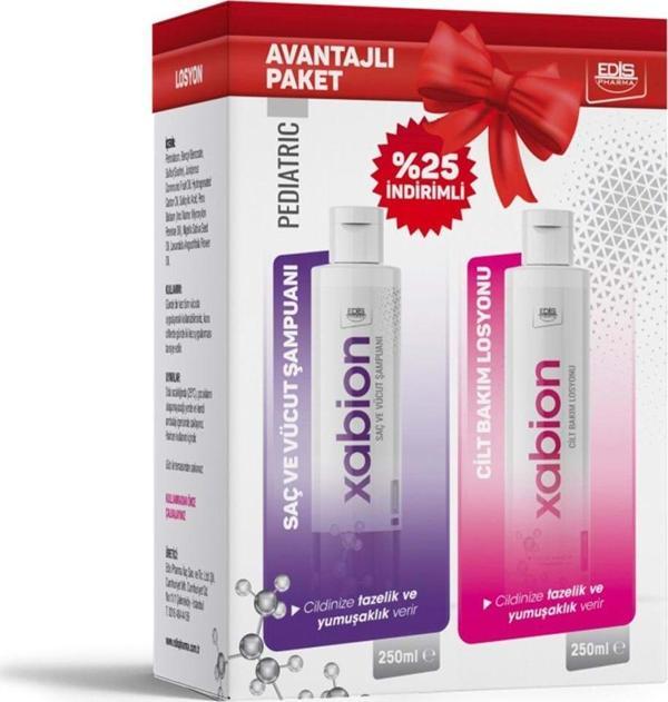 Xabion Pediatric Cilt Bakım Losyonu 250Ml+ Şampuanı 250 Ml Kofre Paket - Image 1