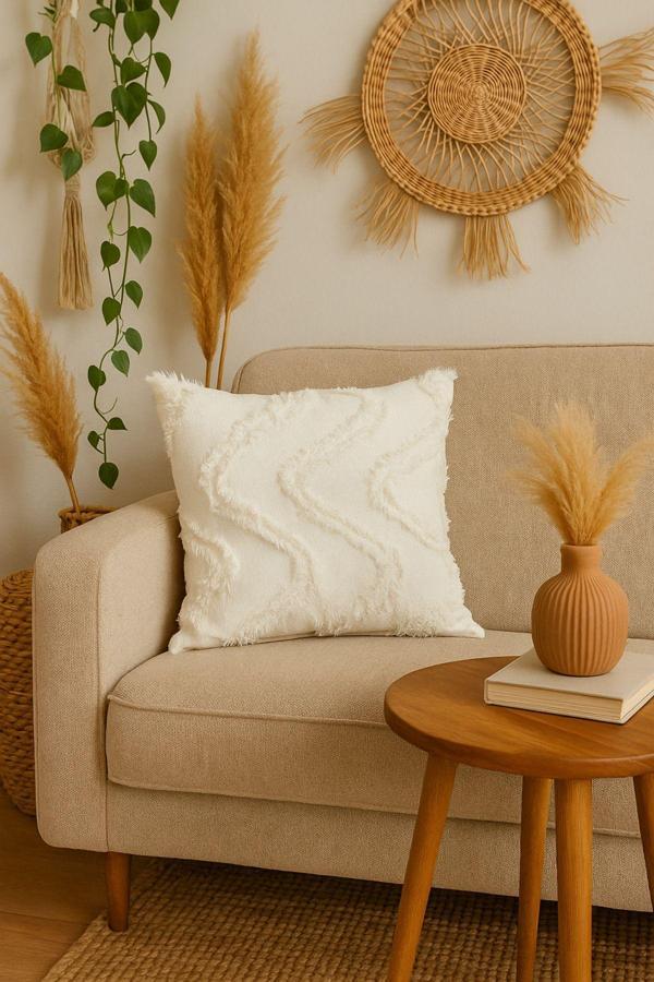 Uğur Home Ev Tekstili Tüylü Ve Desenli Kırlent Kılıfı - 45X45 Cm Şık Ve Konforlu Dekoratif Yastık - Image 1