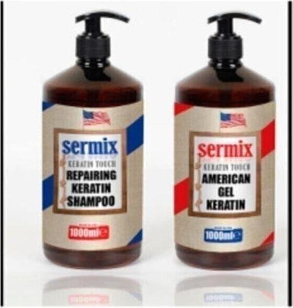 Sermix Italyan Jel Keratin Set 1000Ml 1000Ml Kalıcı Düzleştirici Ve Yanmış Yıpranmış Saçlar Için Onarıcı - Image 1