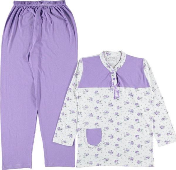 Elise Mood Tasarım Model Yazlık Uzun Kol Kadın Pijama Takımı M/XXL - Image 1