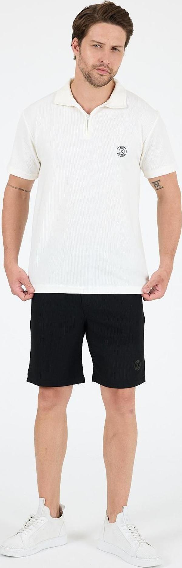 Erkek Kapris Polo Yaka Kısa Kollu T-shirt – Rahat Kalıp, Nefes Alan Kumaş Erkek T-shirt 7918 - Image 1