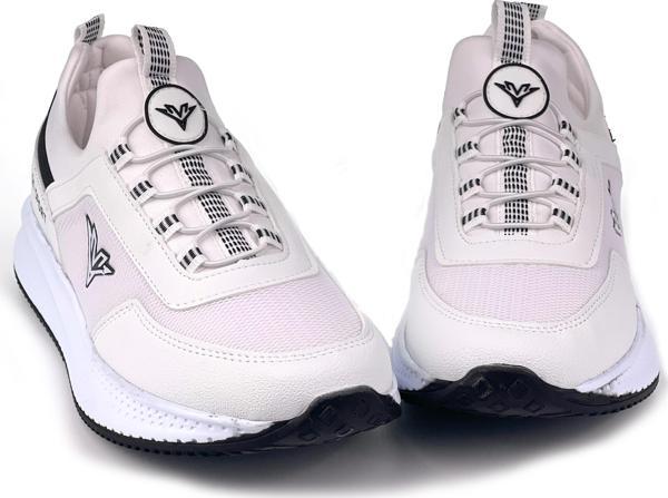 Erkek Beyaz Siyah Bağcıksız Esnek Çok Hafif Günlük Sneaker Spor Ayakkabı - Image 1