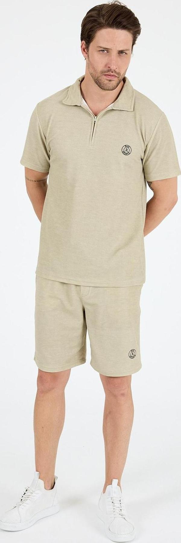 Erkek Kapris Polo Yaka Kısa Kollu T-shirt – Rahat Kalıp, Nefes Alan Kumaş Erkek T-shirt 7918 - Image 1